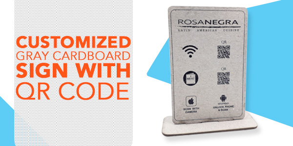 Customized Gray Cardboard Sign with QR Code